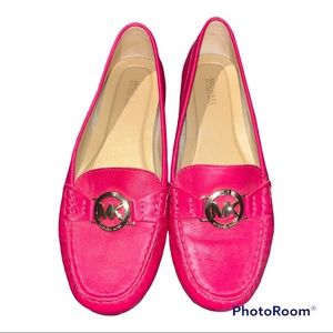 Michael By Michael Kors Magenta Leather Loafers
